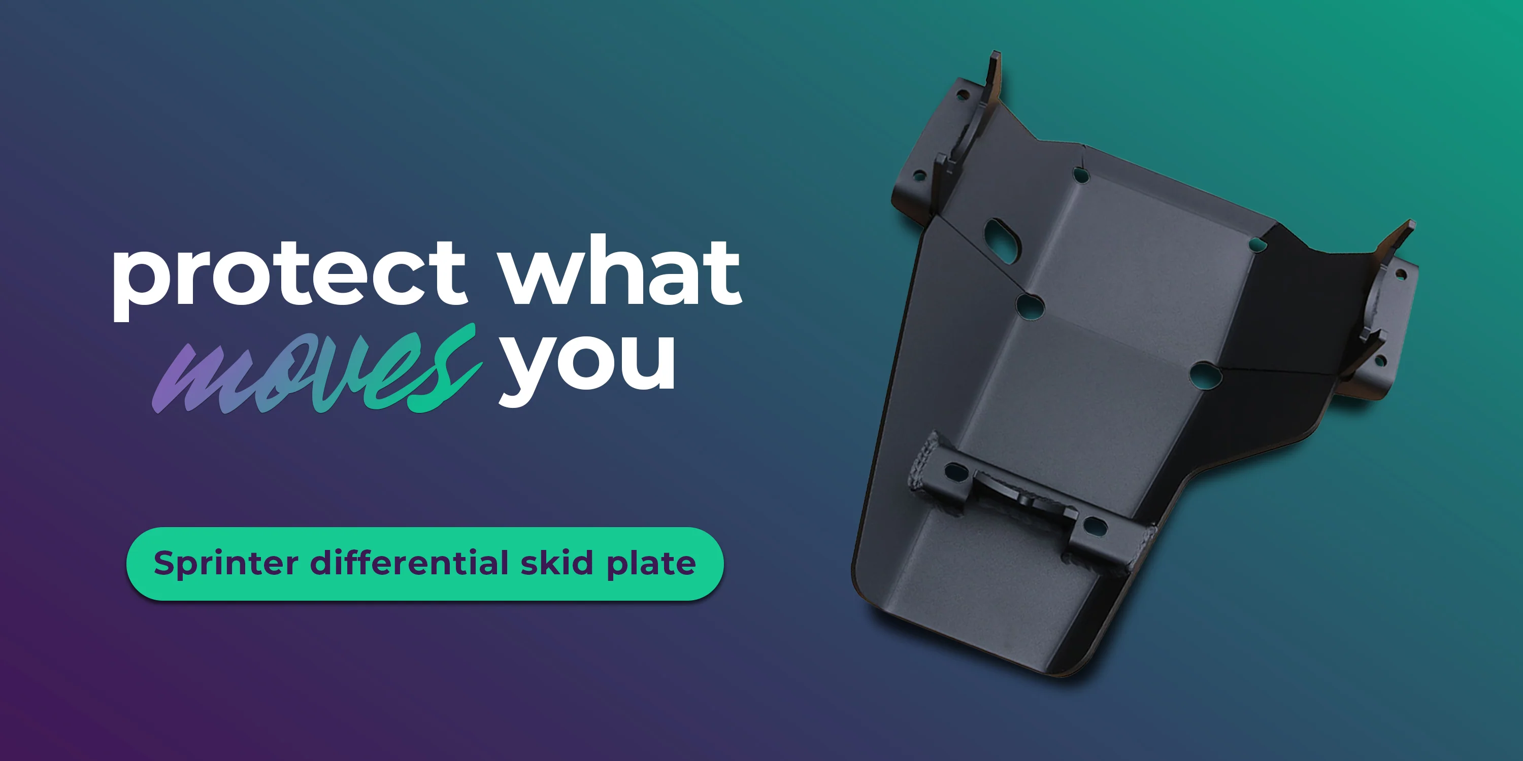 Van Compass differential skid plate on Transit