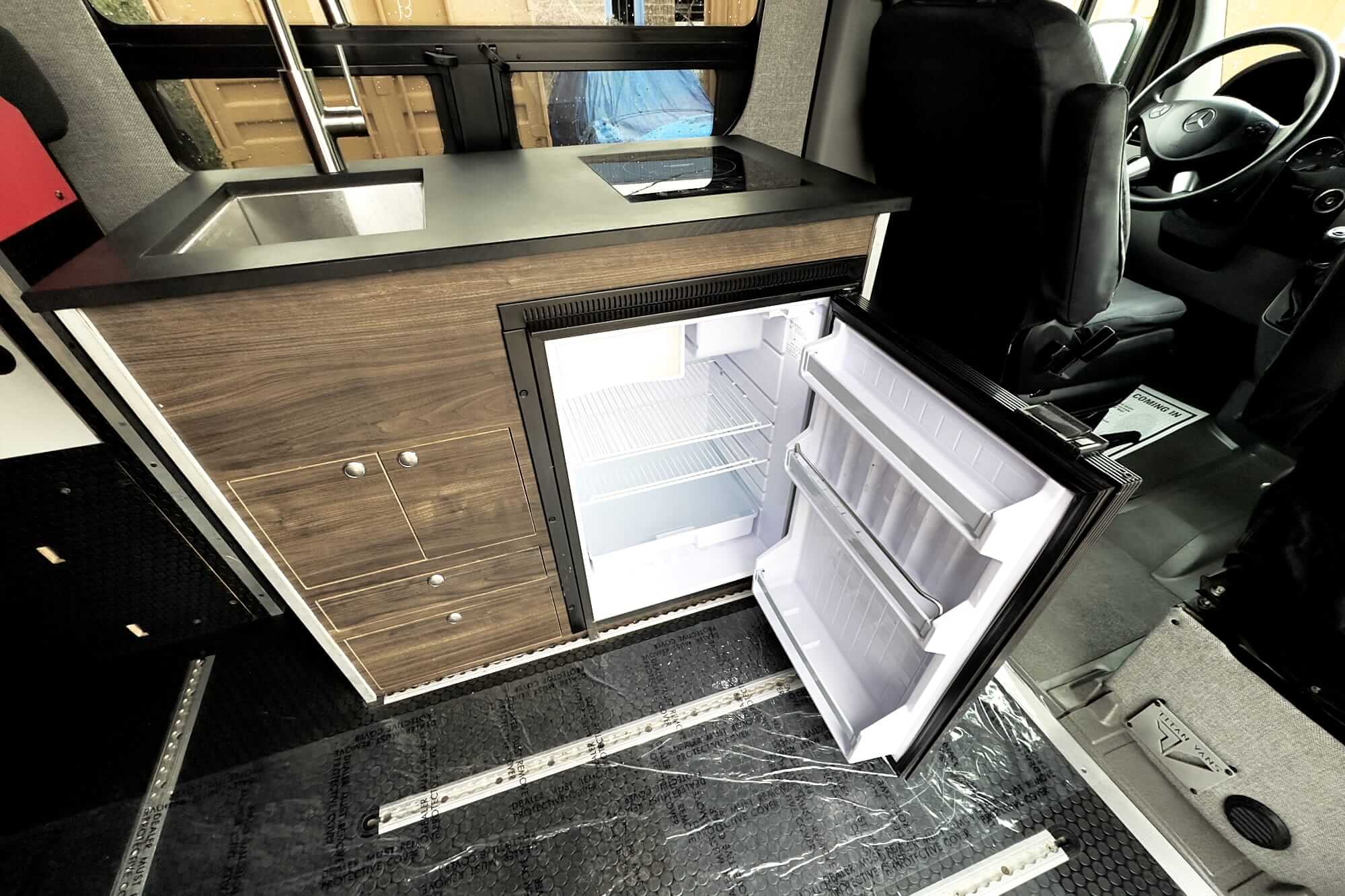 Camper van fridge