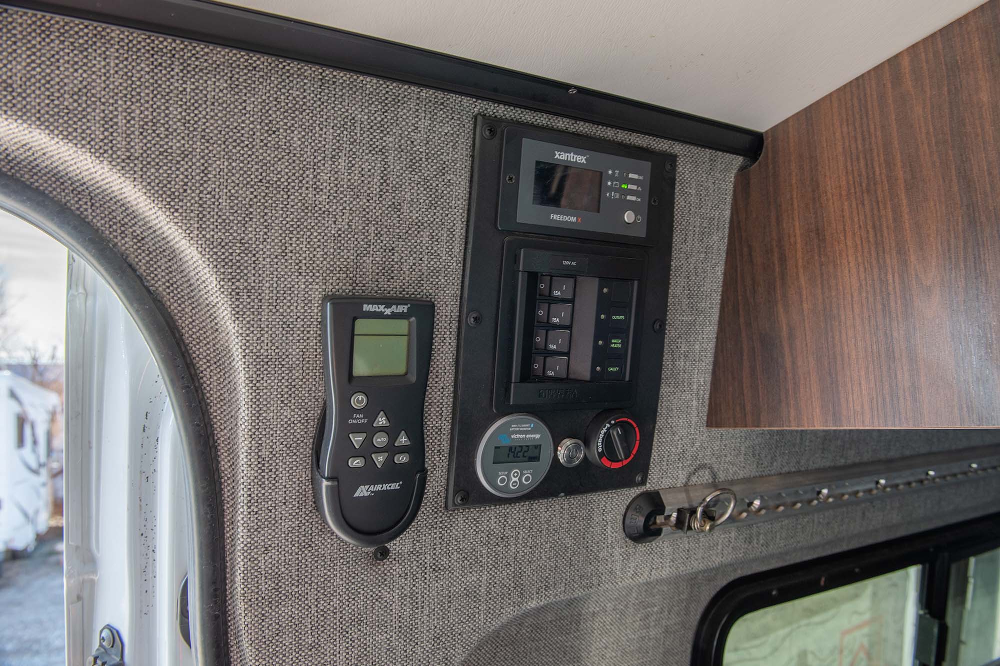 Camper van control panel