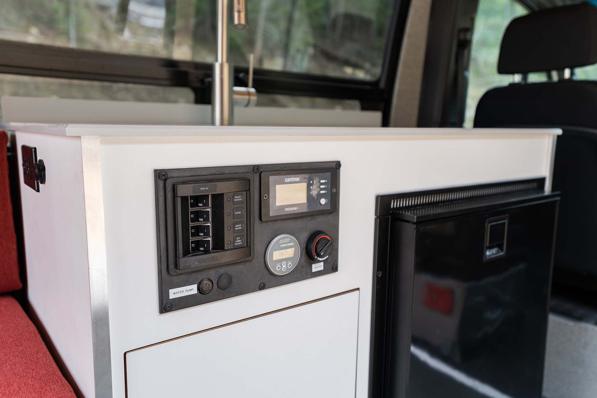 Camper van control panel