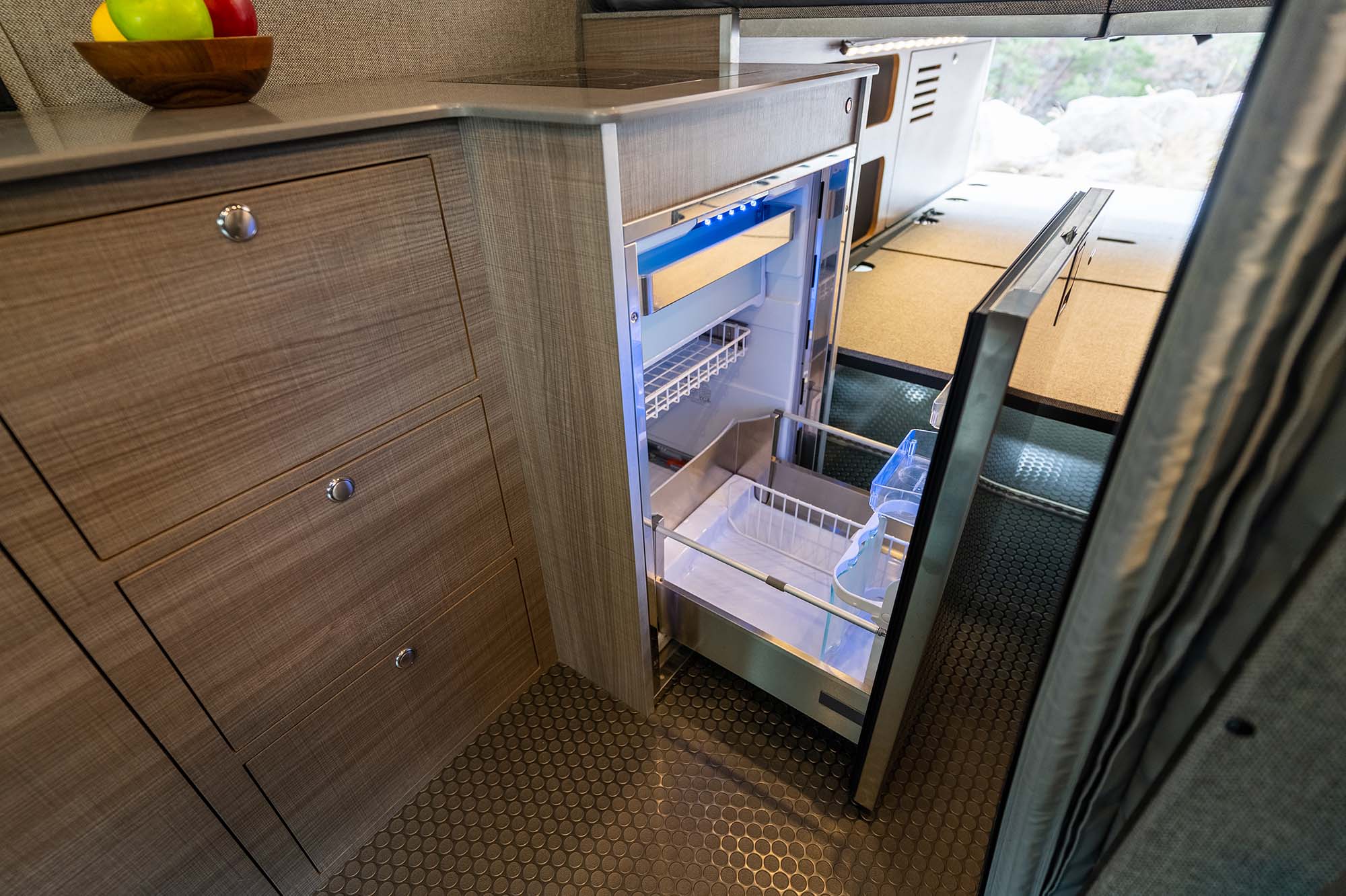 Camper van fridge