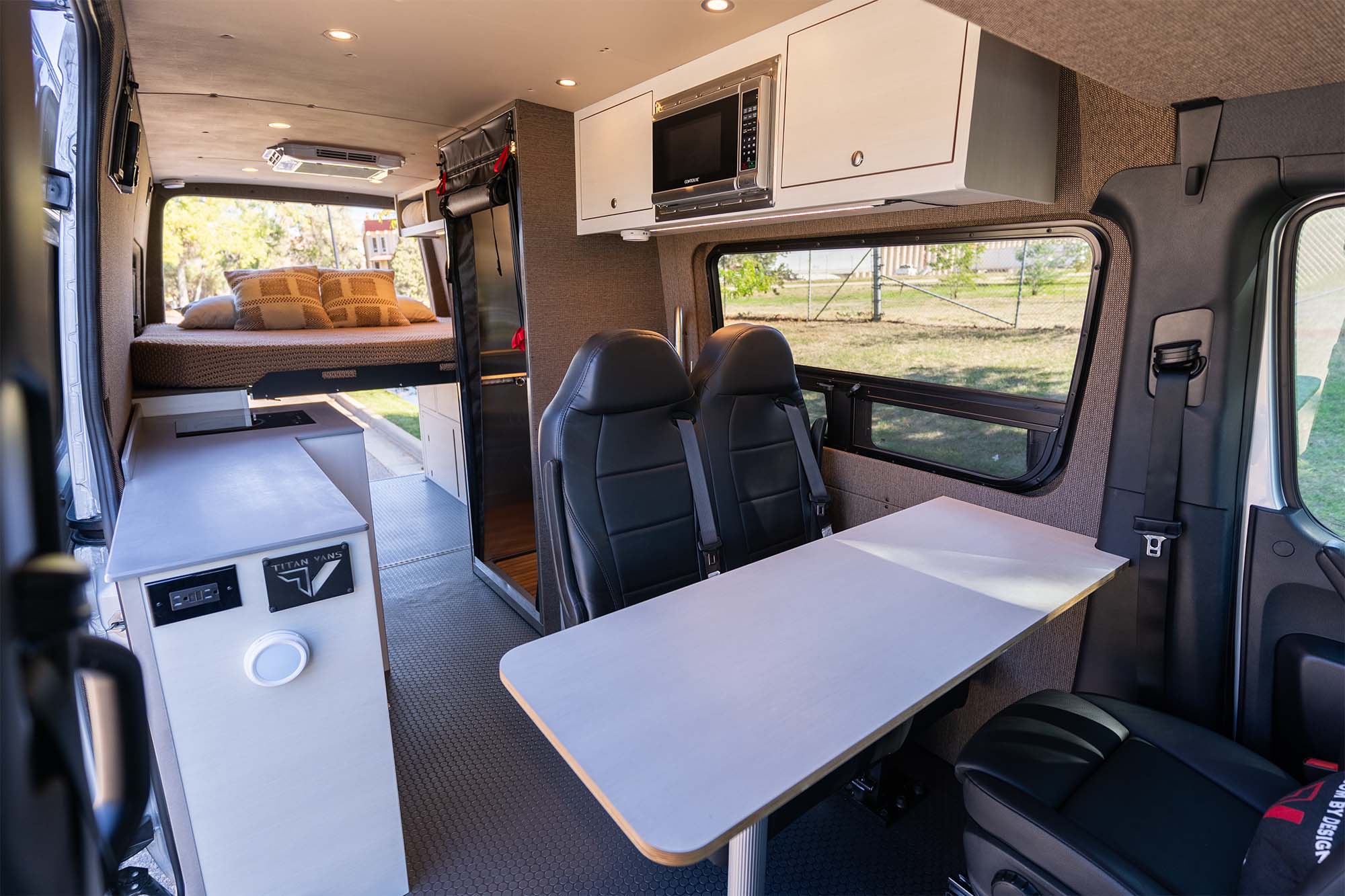 Camper van interior living area