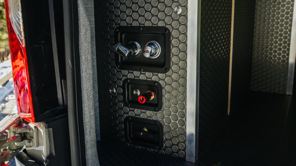 The freshwater system and plumbing in a Titan Vans camper van