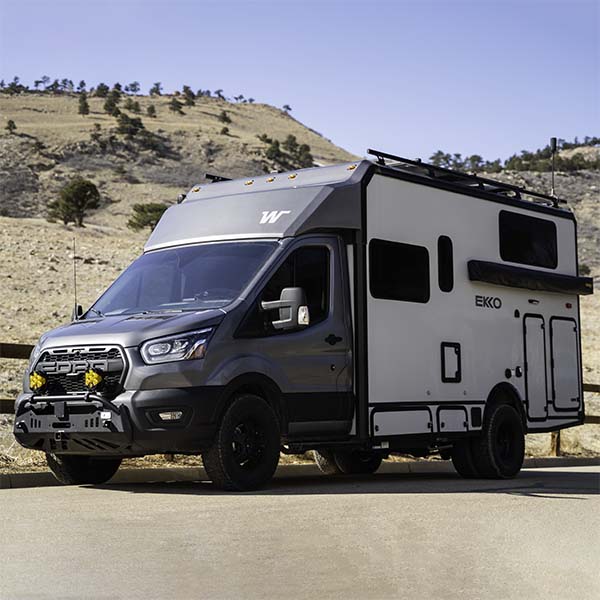 wheel and tire on a camper van