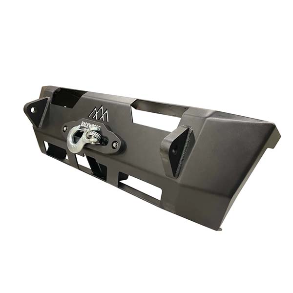 winch installed on front bumper of camper van