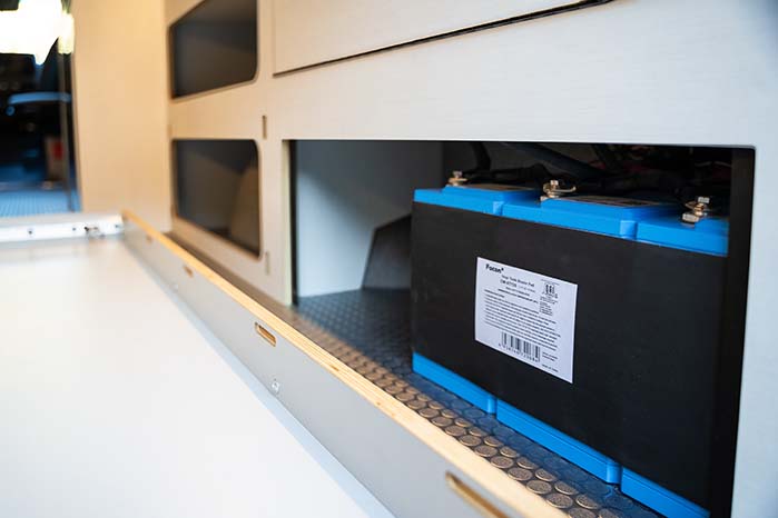 battery installation on a camper van