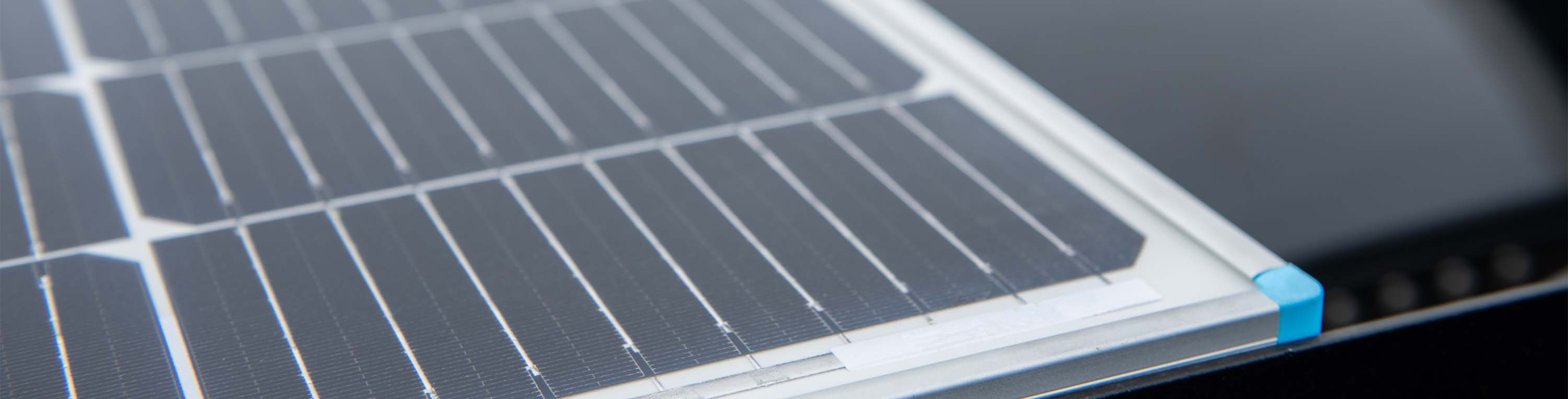 Solar panels mounted on the roof of a Titan Vans camper van