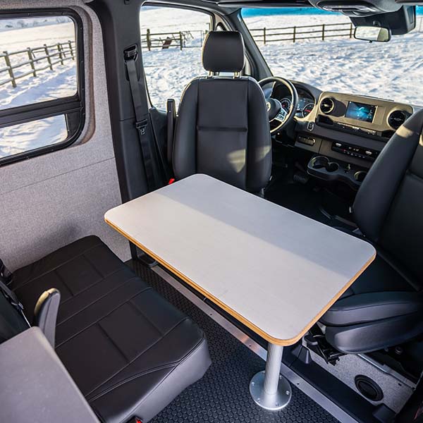 marine table in camper van