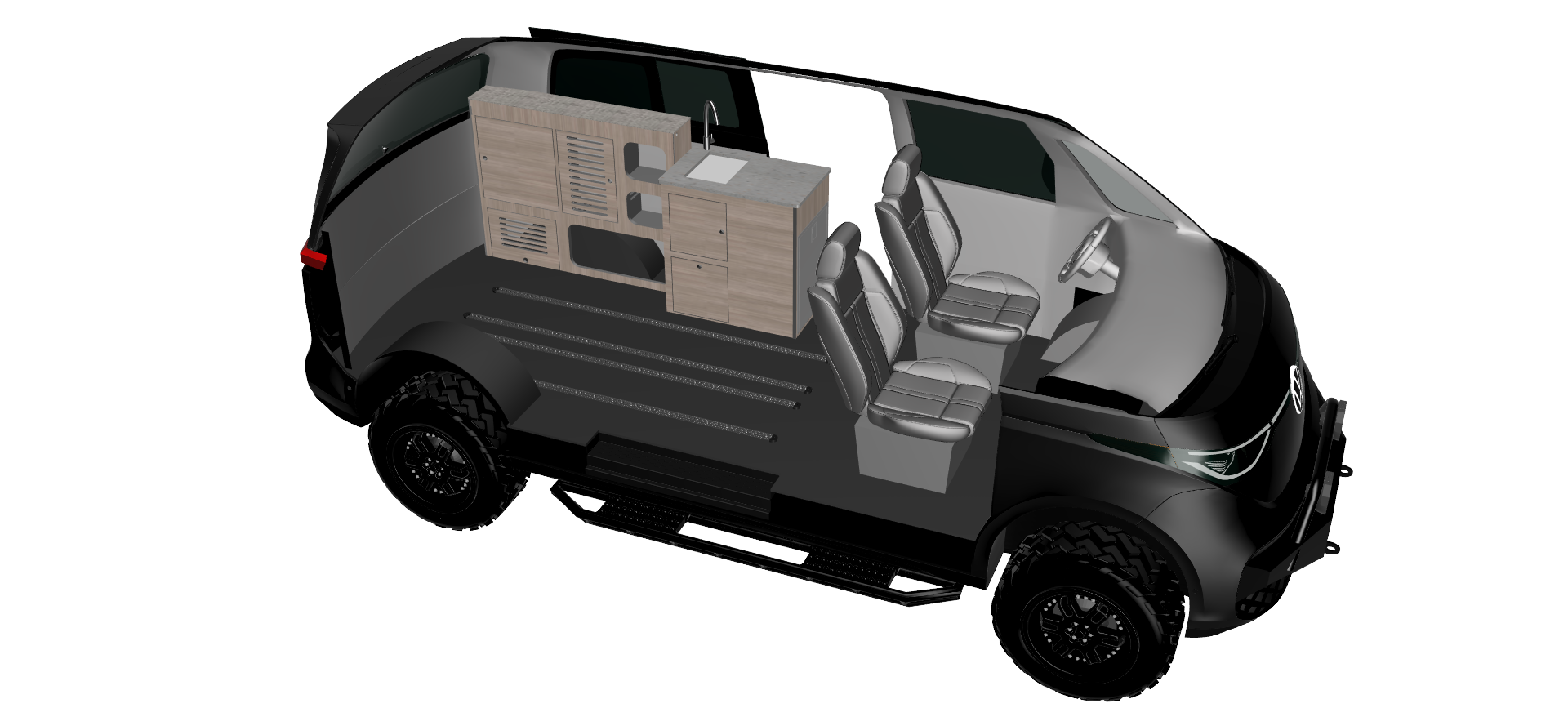 Volkswagen ID.Buzz interior — Titan Vans camper conversion
