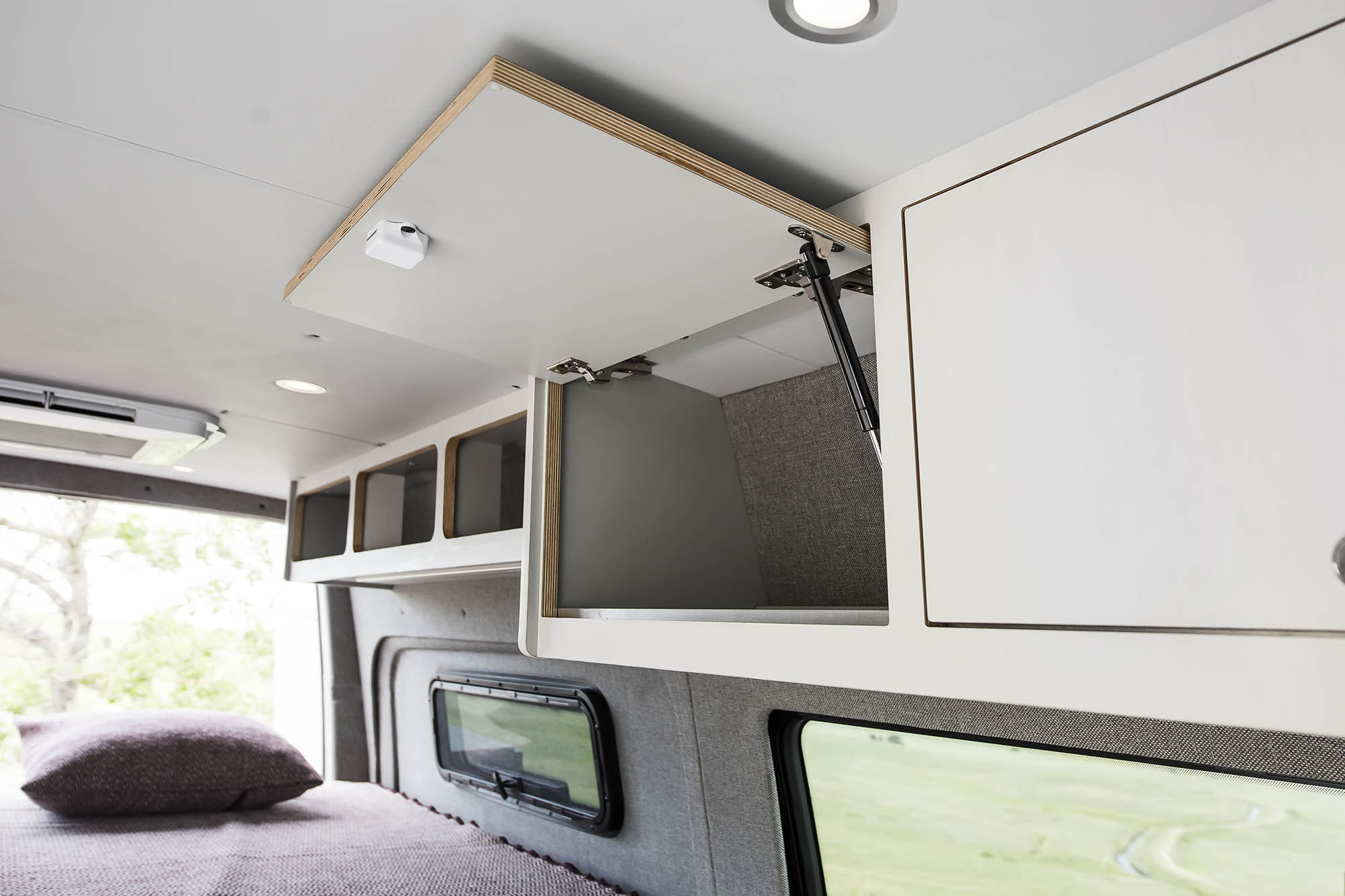 The Kronos camper van overhead cabinets