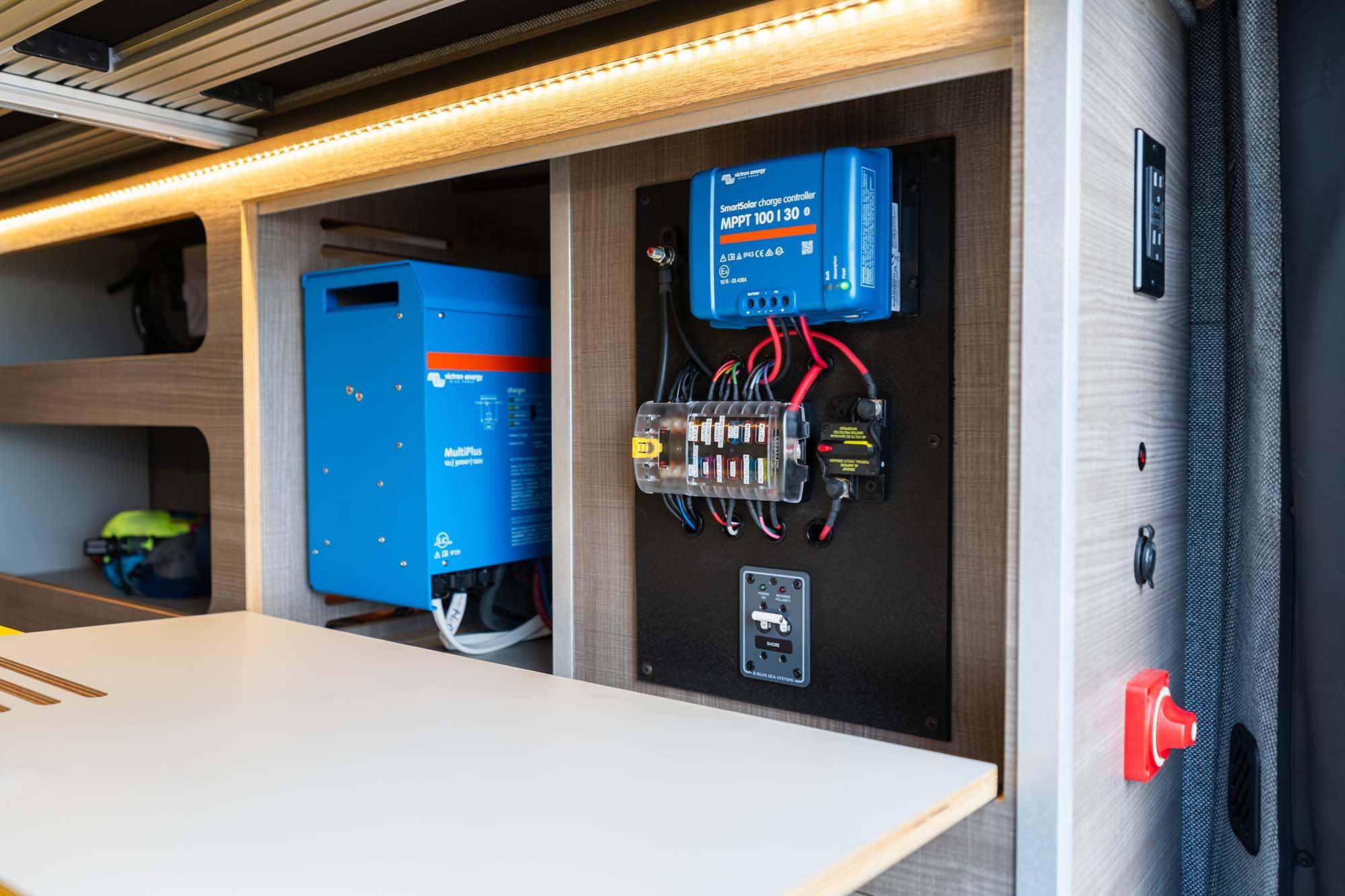 The 4 season camper van electrical system included in all Titan Vans 2025 models