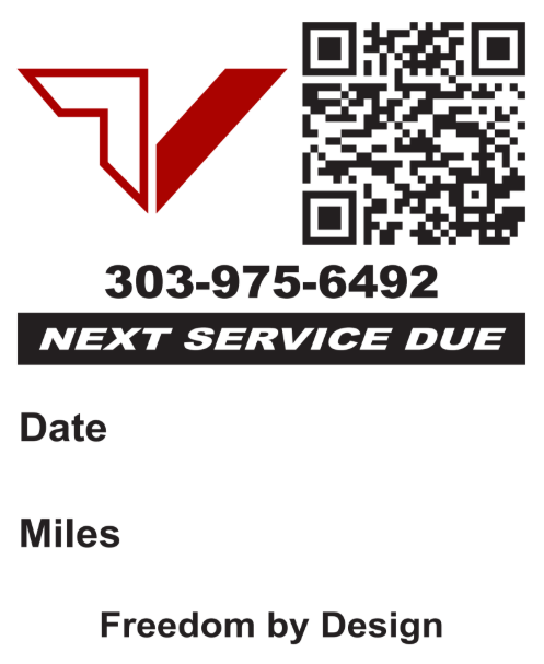 Oil change/service stickers