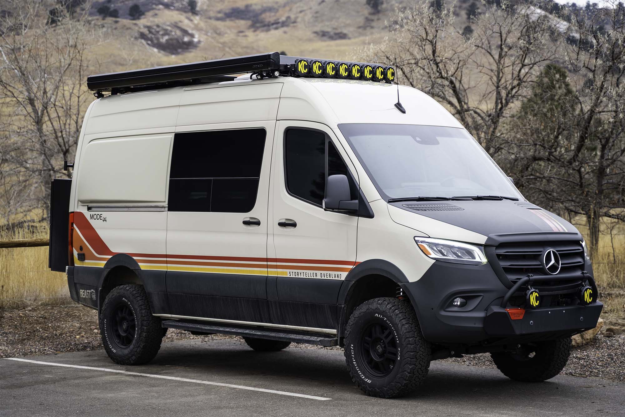 Storyteller overland camper van in snow